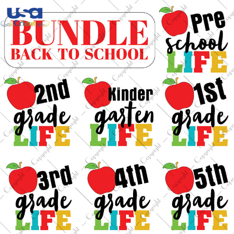 School Life Bundle Back To School Gifts, Shirt For Kids Svg File Diy Crafts Svg Files For Cricut, Silhouette Sublimation Files - USA Cricut