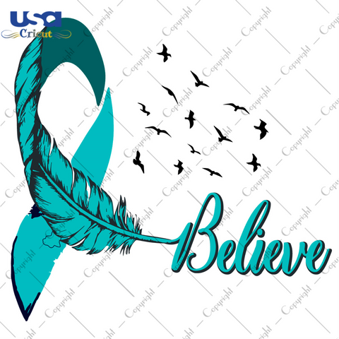 Feather Ovarlan Cancer Support Diy Crafts Svg Files For Cricut, Silhouette Sublimation Files - USA Cricut