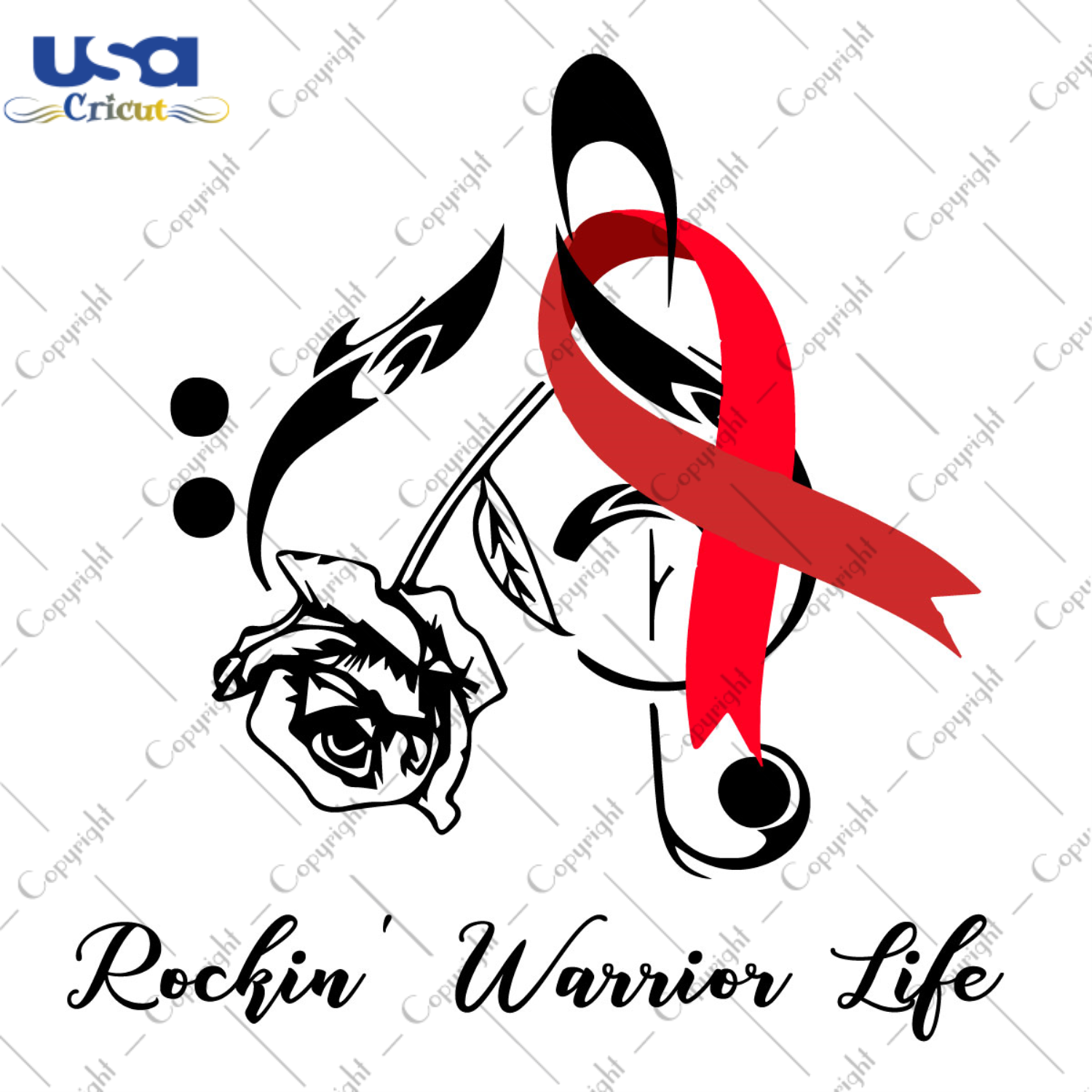 Rockin Warrior Life Cancer Awareness Gift Diy Crafts Svg Files For Cricut, Silhouette Sublimation Files - USA Cricut