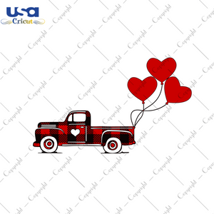 Valentine Gift, Buffalo Plaid Valentine Truck Diy Crafts Svg Files For Cricut, Silhouette Sublimation Files