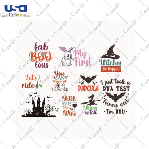 Gift Ideas, Colorful Halloween Decor Bundle Diy Crafts Svg Files For Cricut, Silhouette Sublimation Files