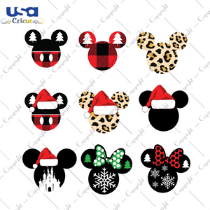 Christmas Pattern, Cartoon Disney Pattern Diy Crafts Svg Files For Cricut, Silhouette Sublimation Files