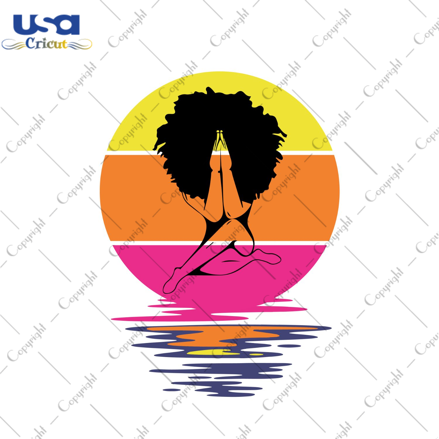 Black Girl Art Retro Afro Girl Praying Diy Crafts Svg Files For Cricut, Silhouette Sublimation Files