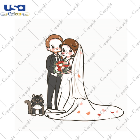 Gift Idea, Cartoon Wedding Diy Crafts Svg Files For Cricut, Silhouette Sublimation Files