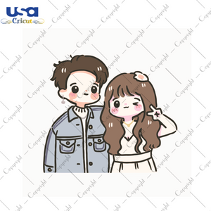 Gift Idea, Cute Cartoon Couple Diy Crafts Svg Files For Cricut, Silhouette Sublimation Files