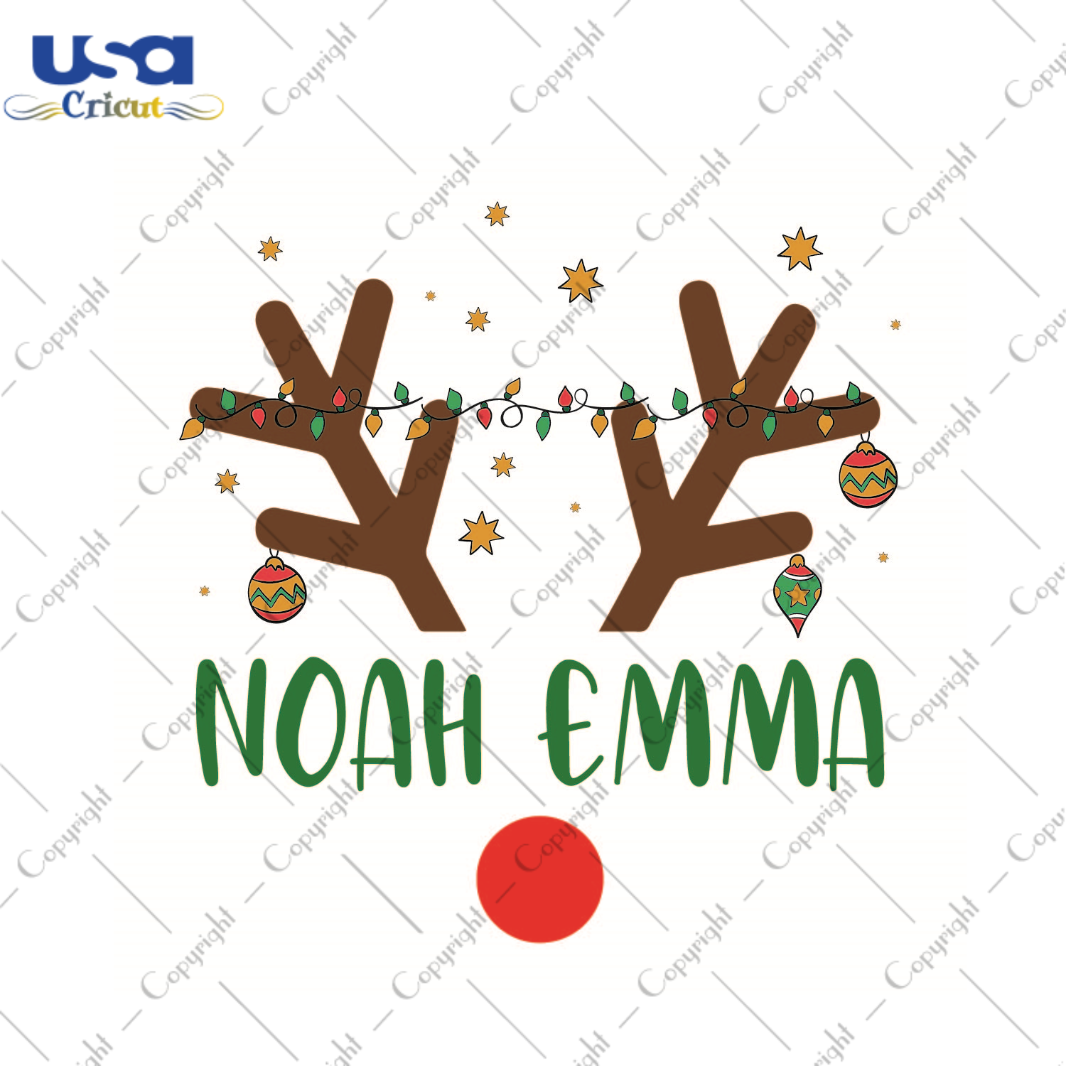 Funny Gift, Noah Emma Reindeer Diy Crafts Svg Files For Cricut, Silhouette Sublimation Files