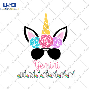 Birthday Gift Gemini Unicorn Diy Crafts Svg Files For Cricut, Silhouette Sublimation Files