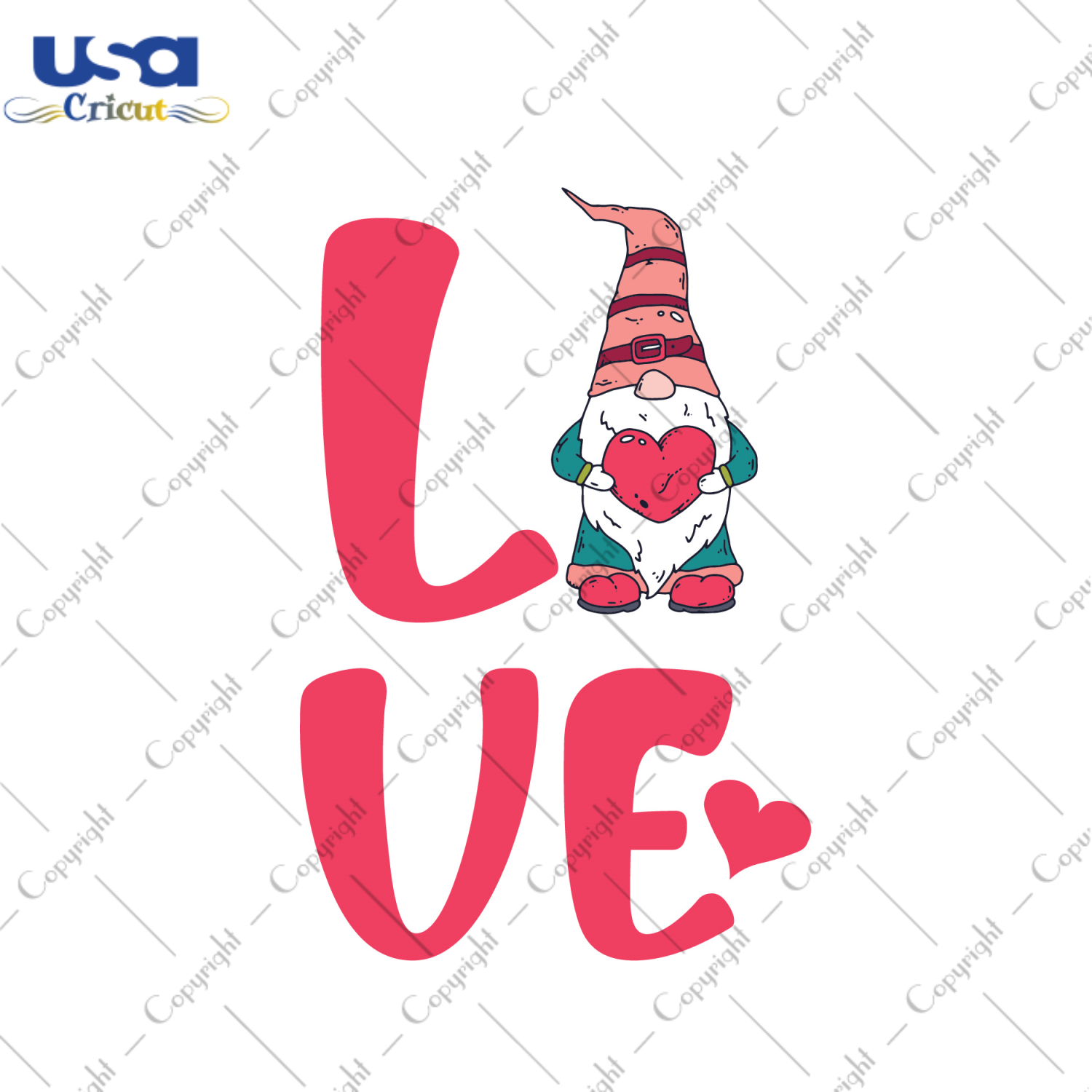 Valentine Gnome Love Silhouette SVG Gift Diy Crafts Svg Files For Cricut, Silhouette Sublimation Files