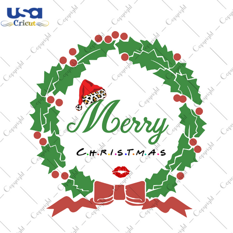 Merry Christmas Wreath For Decorations Diy Crafts Svg Files For Cricut, Silhouette Sublimation Files