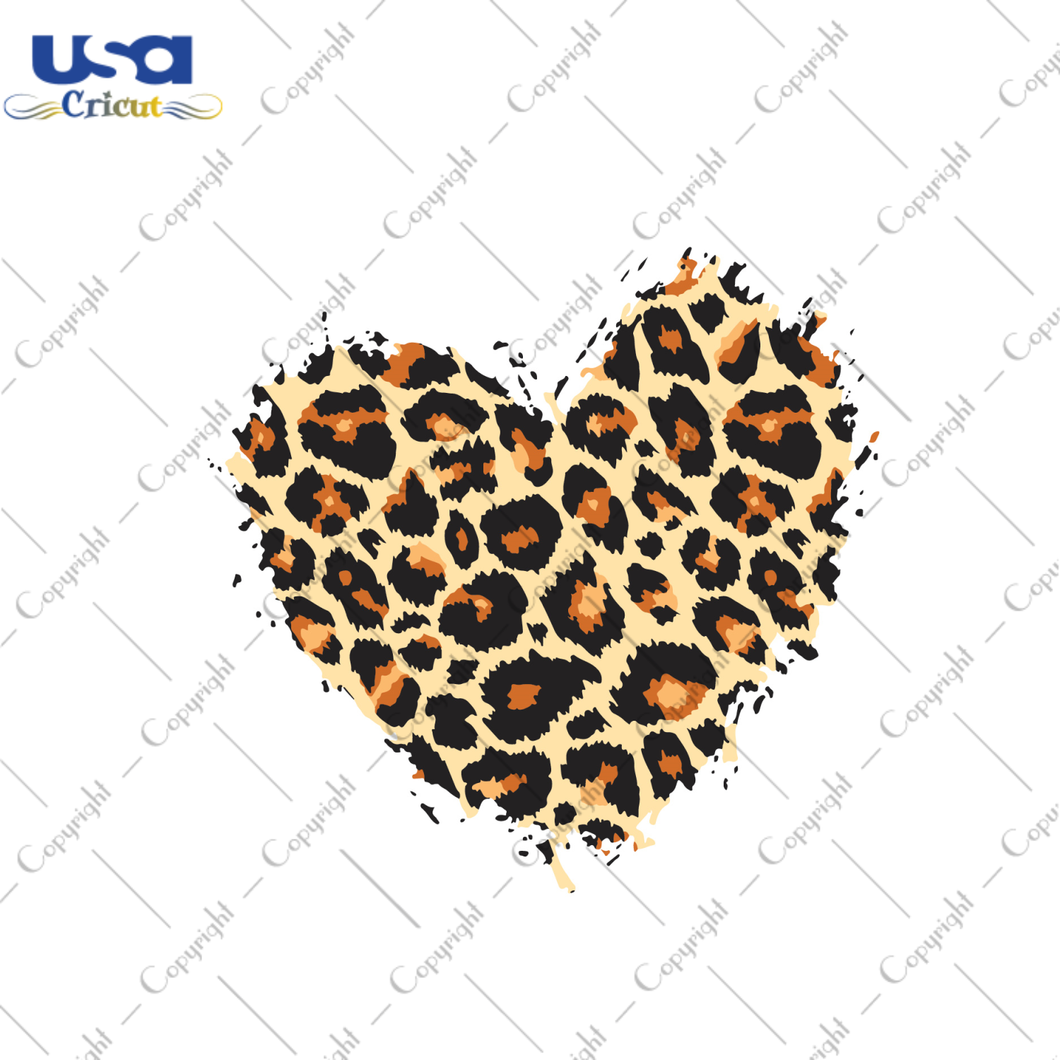 Valentine Leopard Pattern Heart Vector SVG Gift Diy Crafts Svg Files For Cricut, Silhouette Sublimation Files