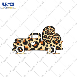 Valentine Leopard Pattern Truck Vector SVG Gift Diy Crafts Svg Files For Cricut, Silhouette Sublimation Files