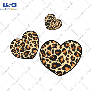 Valentine Leopard Pattern Hearts Silhouette SVG Gift Diy Crafts Svg Files For Cricut, Silhouette Sublimation Files