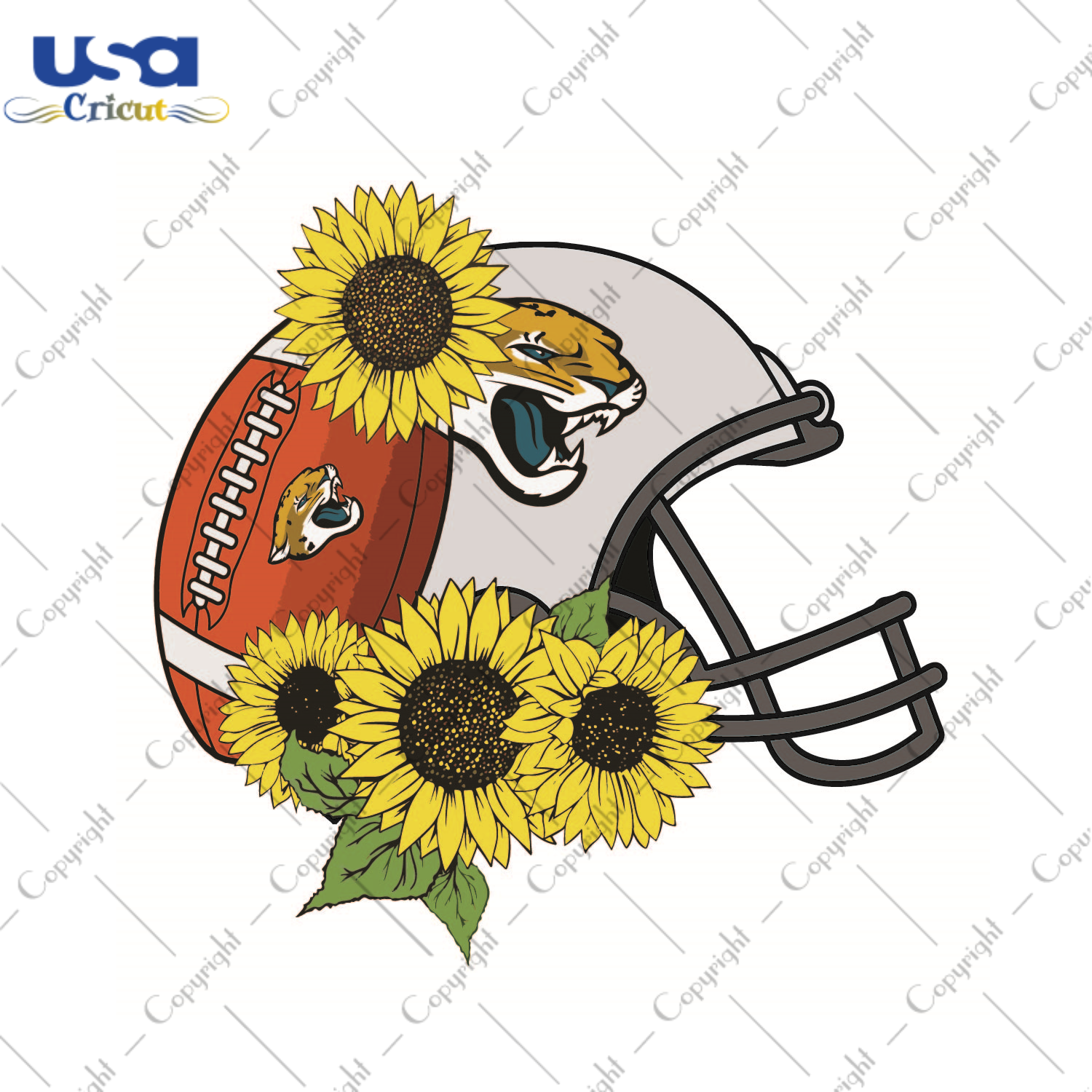 Nfl Football Helmet For Jaguars Fans Diy Crafts Svg Files For Cricut, Silhouette Sublimation Files