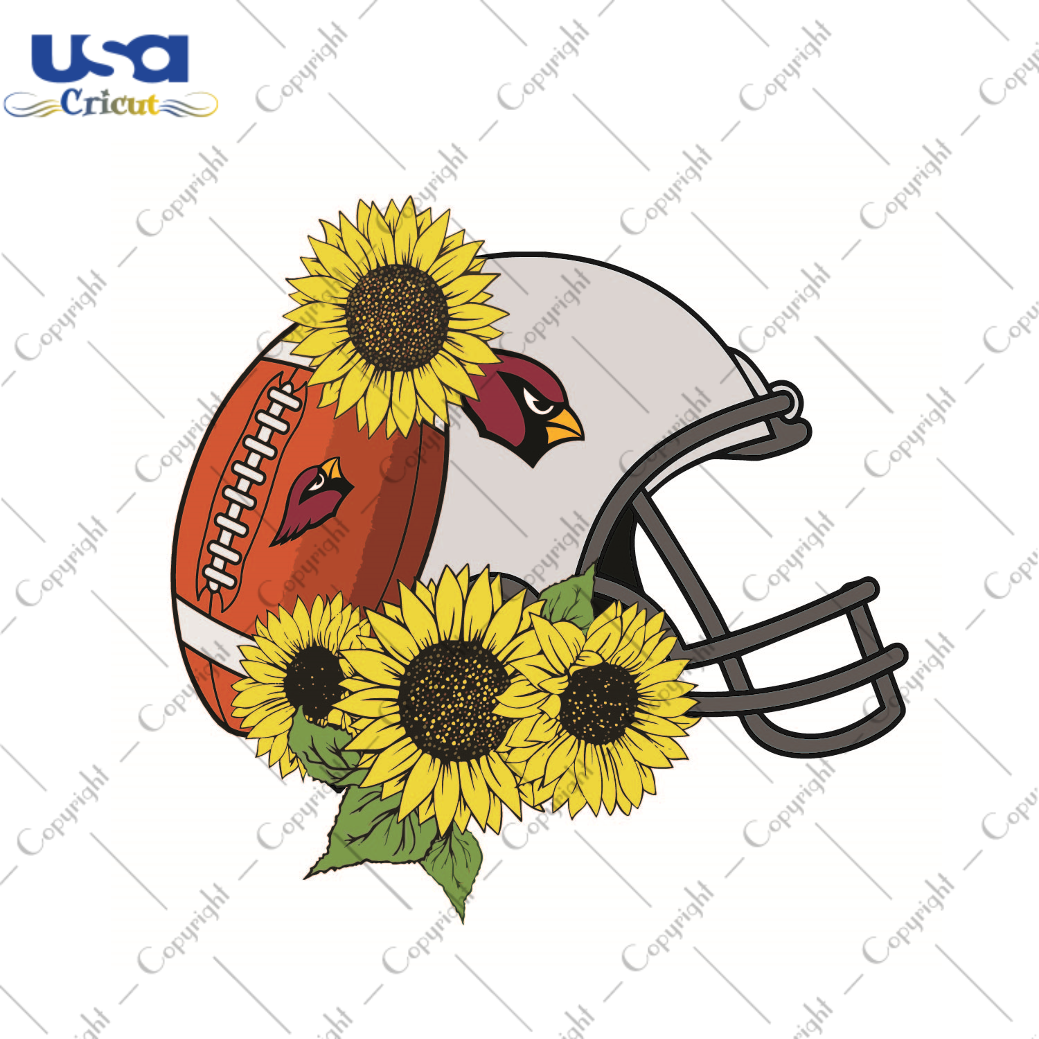 Nfl Football Helmet For Cardinals Fans Diy Crafts Svg Files For Cricut, Silhouette Sublimation Files