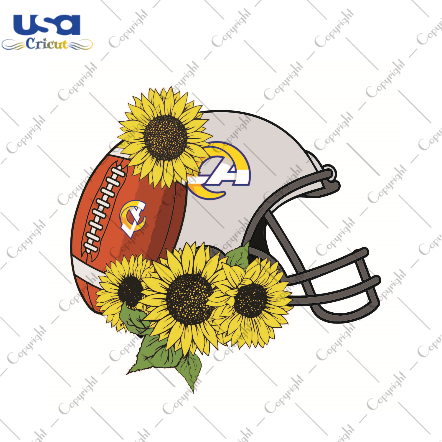 Nfl Football Helmet For Los Angeles Rams Fans Diy Crafts Svg Files For Cricut, Silhouette Sublimation Files