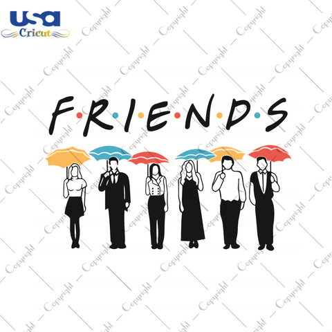 Trending Gifts, Friends With Colorful Umbrella Diy Crafts Svg Files For Cricut, Silhouette Sublimation Files