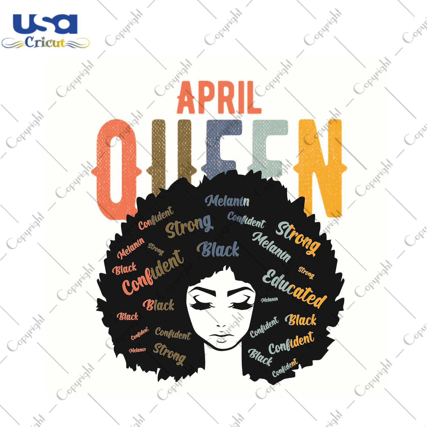 Black Queen Birthday Gift, April Queen Strong Educated Confident Diy Crafts Svg Files For Cricut, Silhouette Sublimation Files