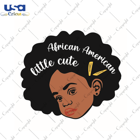 Black Girl Gift, African American Little Cute Silhouette SVG Diy Crafts Svg Files For Cricut, Silhouette Sublimation Files