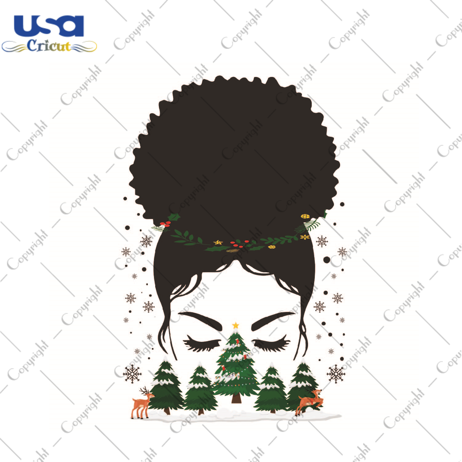 Black Girl Gift, Christmas Black Girl Vector SVG Diy Crafts Svg Files For Cricut, Silhouette Sublimation Files