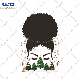 Black Girl Gift, Christmas Black Girl Vector SVG Diy Crafts Svg Files For Cricut, Silhouette Sublimation Files