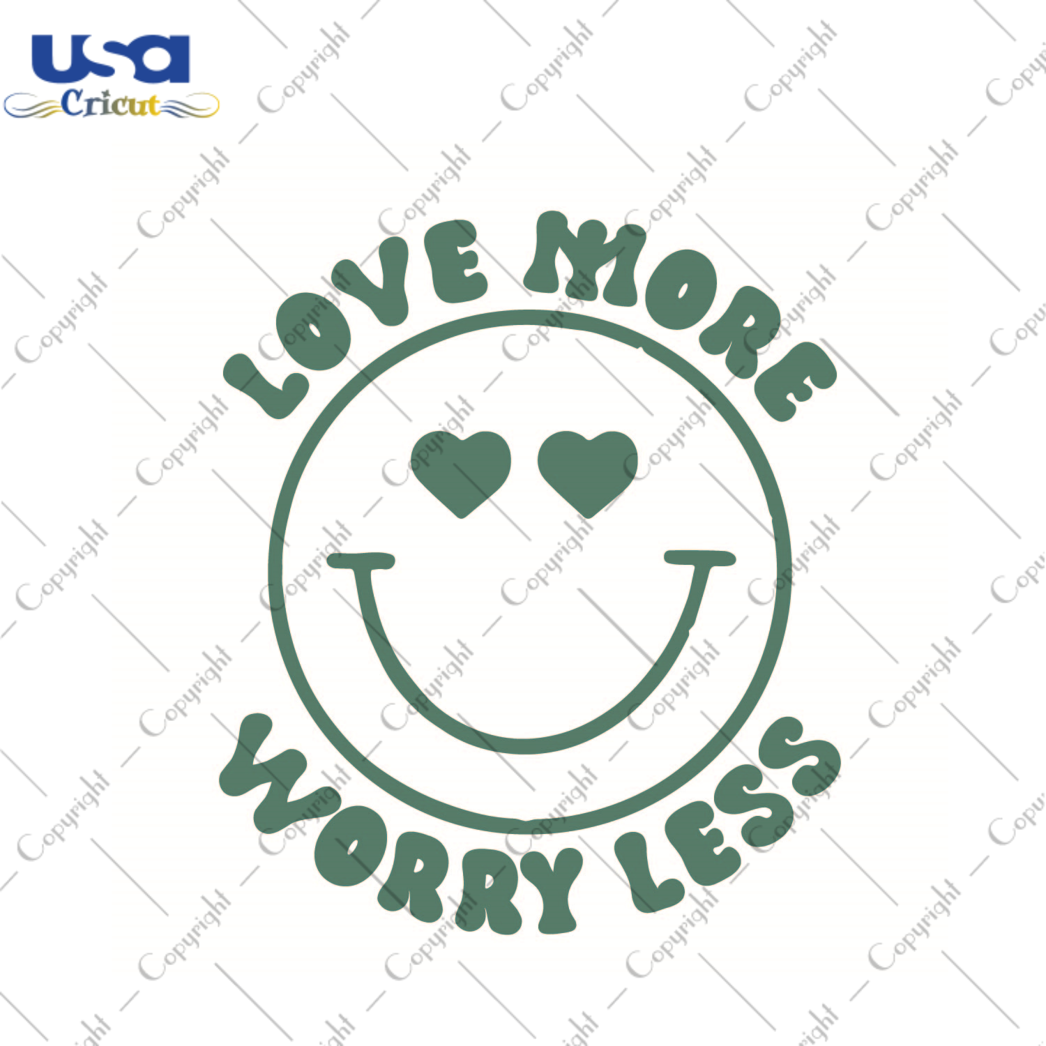 Smile Icon Love More Worry Less Gift Diy Crafts Svg Files For Cricut, Silhouette Sublimation Files