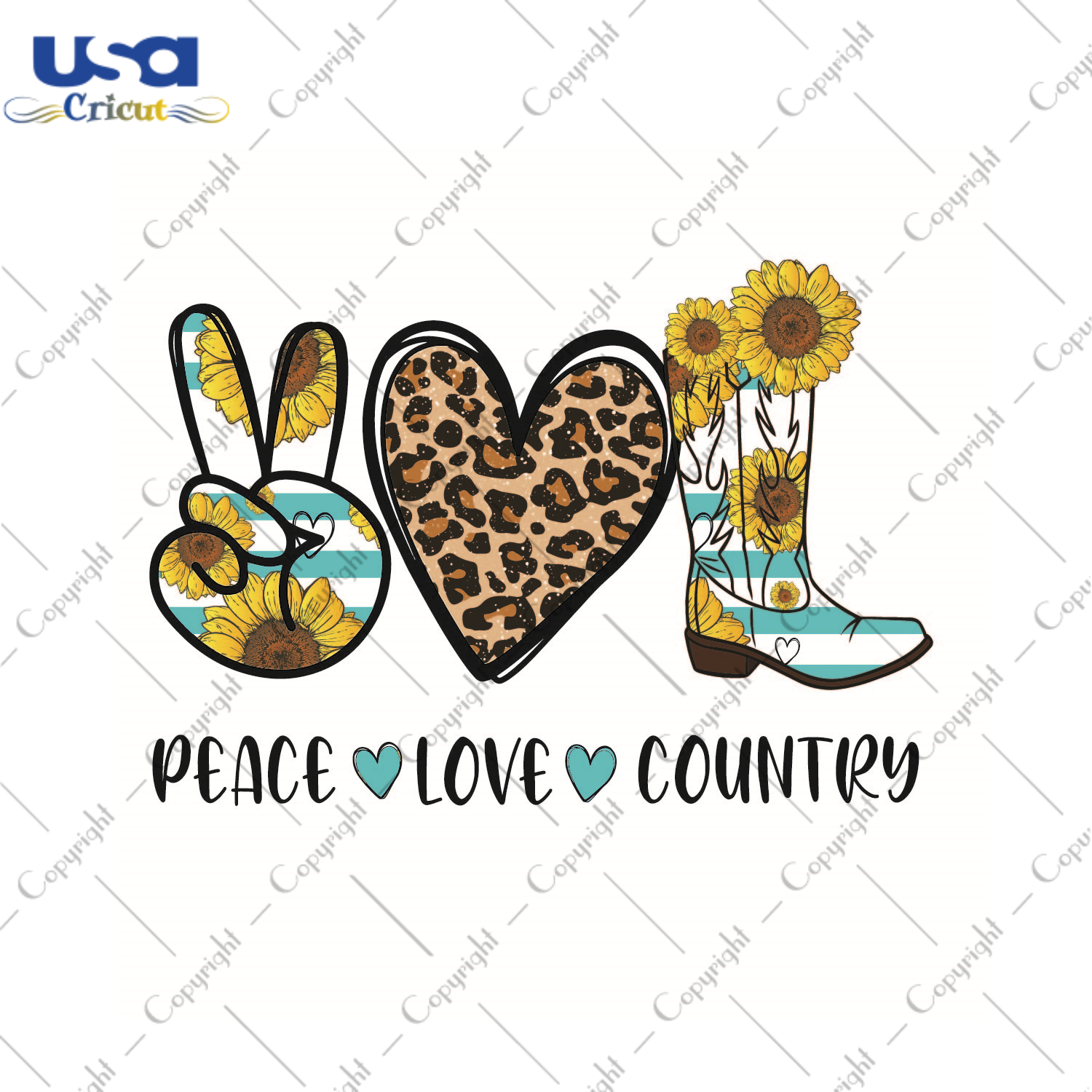 Peace Love Country Gift Diy Crafts Svg Files For Cricut, Silhouette Sublimation Files