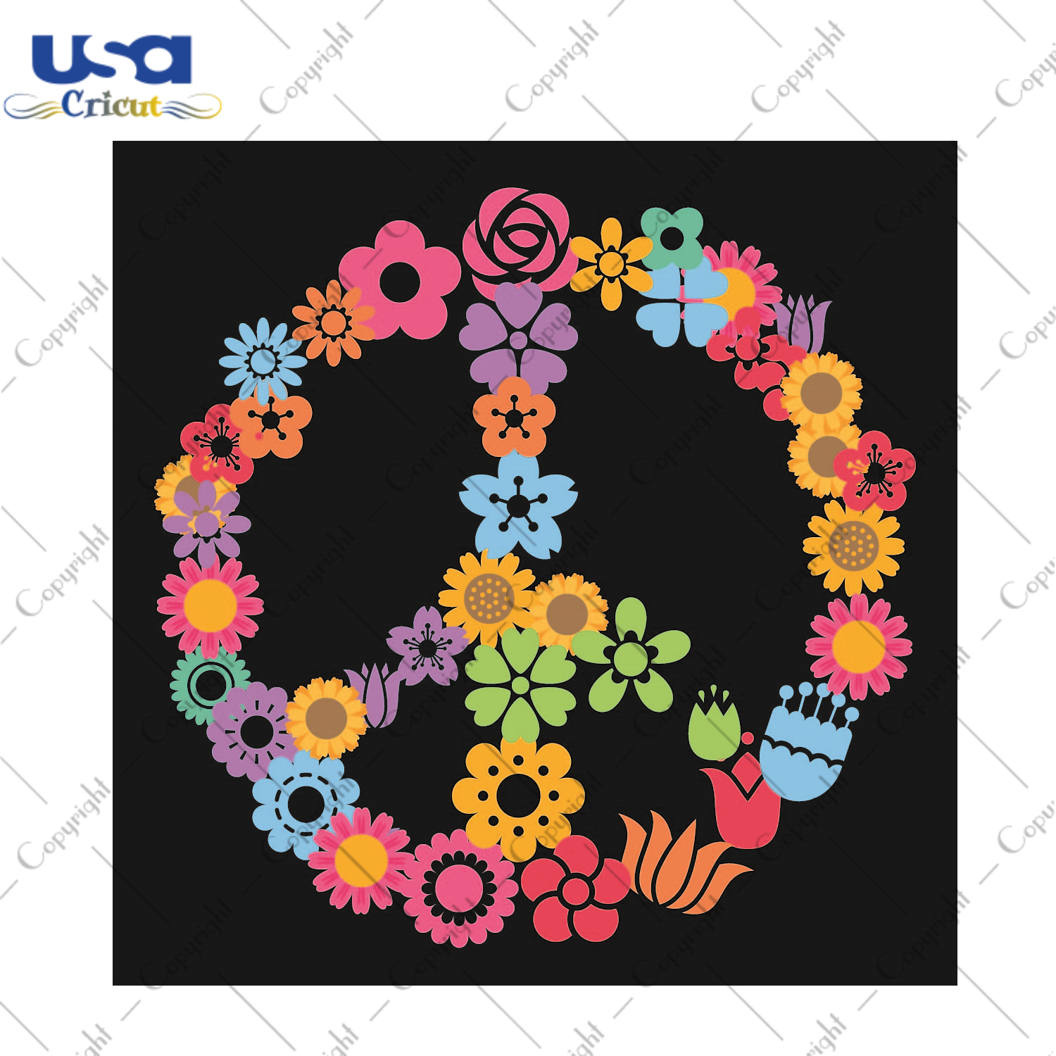 Hippie Colorful Flowers Gift Diy Crafts Svg Files For Cricut, Silhouette Sublimation Files