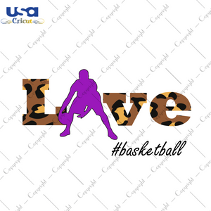 Basketball Love Best Gift Cameo Htv Prints Leopard pattern Svg Cricut