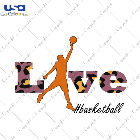 Basketball love Best Gift Cameo Htv Prints Leopard pattern Svg Cricut