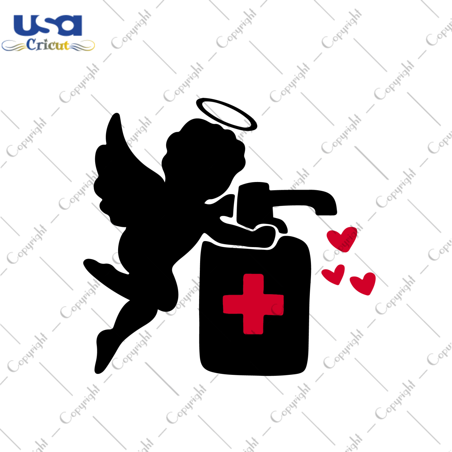 Valentines Day Gift, Nurse Cupid Silhouette SVG Diy Crafts Svg Files For Cricut, Silhouette Sublimation Files