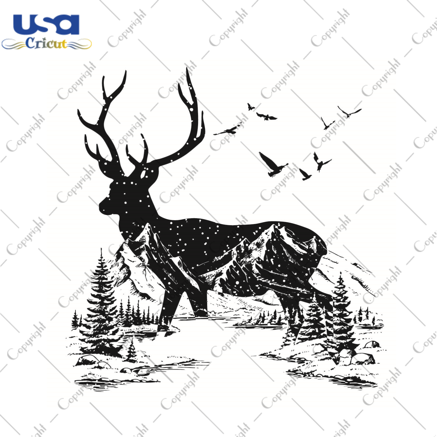 Deer Vector Silhouette Diy Crafts Svg Files For Cricut, Silhouette Sublimation Files