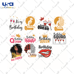 Birthday Queen Bundle Gift Svg Files For Cricut, Silhouette Sublimation Files