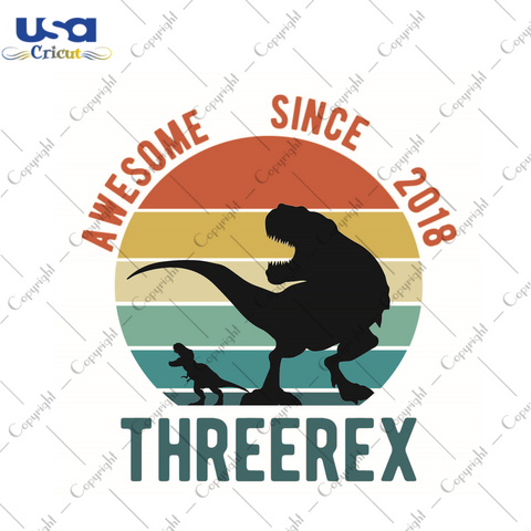 Birthday Vintage Three Rex Gift Diy Crafts Svg Files For Cricut, Silhouette Sublimation Files