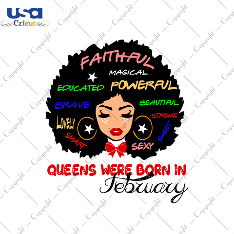 Afro Queens Were Born In February Diy Crafts Svg Files For Cricut, Silhouette Sublimation Files