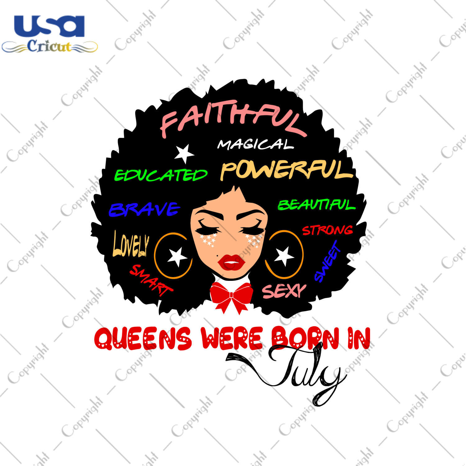 Afro Queens Were Born In July Diy Crafts Svg Files For Cricut, Silhouette Sublimation Files