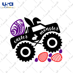 2022 Easter Monster Truck Diy Crafts Svg Files For Cricut, Silhouette Sublimation Files