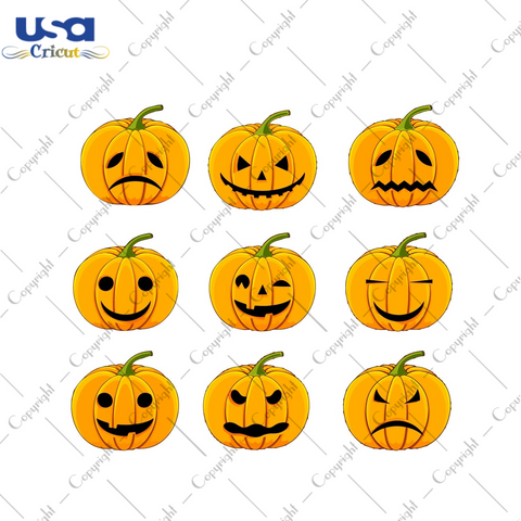 Halloween 2021, Pumpkin Emotions Bundle Diy Crafts Svg Files For Cricut, Silhouette Sublimation Files