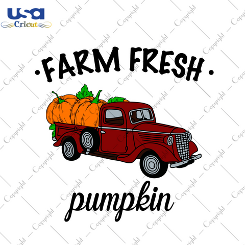 Thanksgiving 2021, Farm Fresh Pumpkin Red Pickup Truck Diy Crafts Svg Files For Cricut, Silhouette Sublimation Files