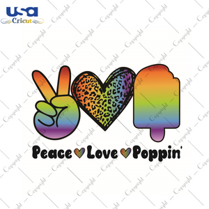 Peace Love Poppin Gift Diy Crafts Svg Files For Cricut, Silhouette Sublimation Files