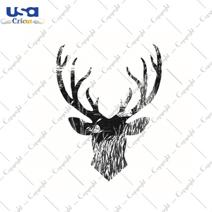 Deer Horn Vector Silhouette Gift Diy Crafts Svg Files For Cricut, Silhouette Sublimation Files