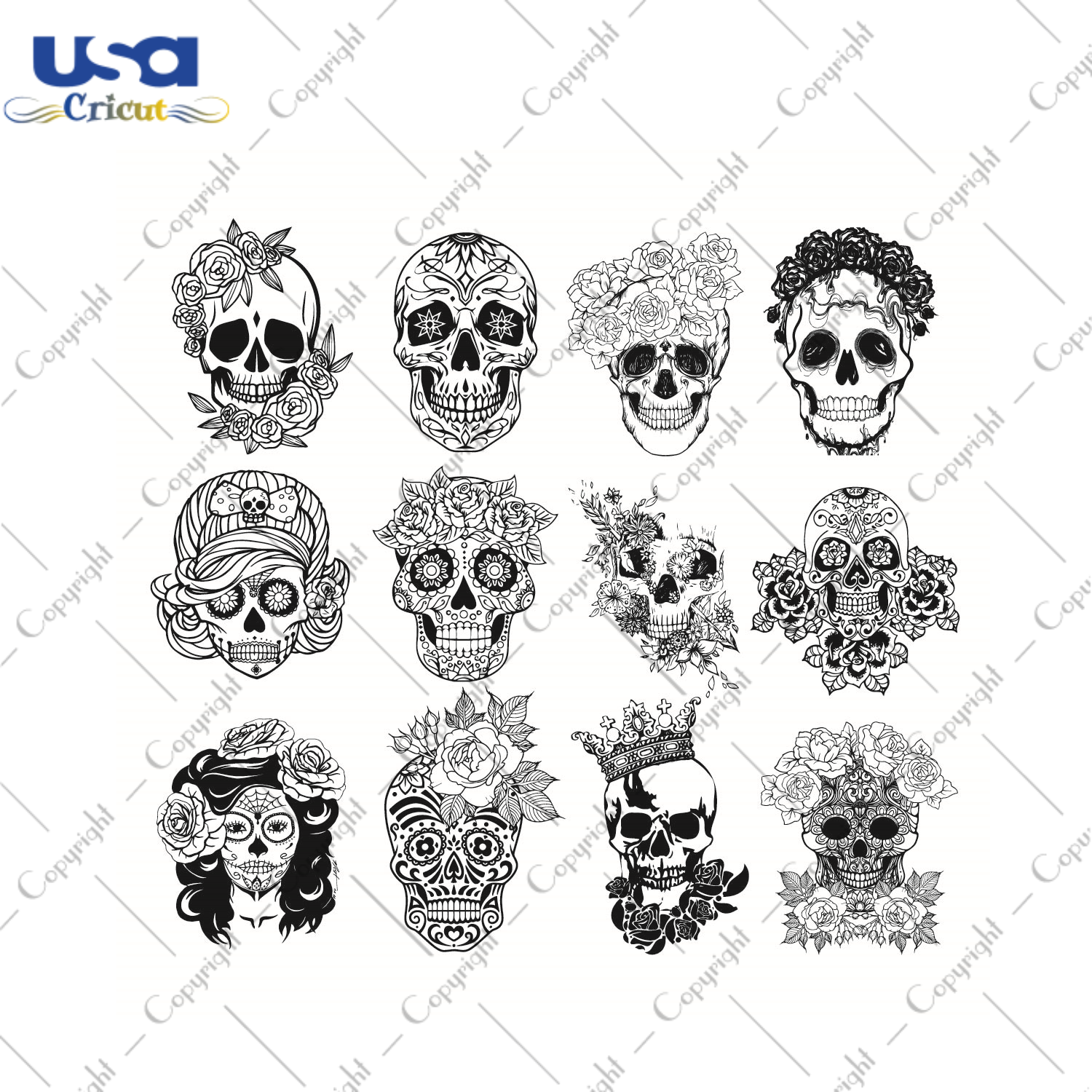 Mega Skull Bundle SVG Silhouette Diy Crafts Svg Files For Cricut, Silhouette Sublimation Files