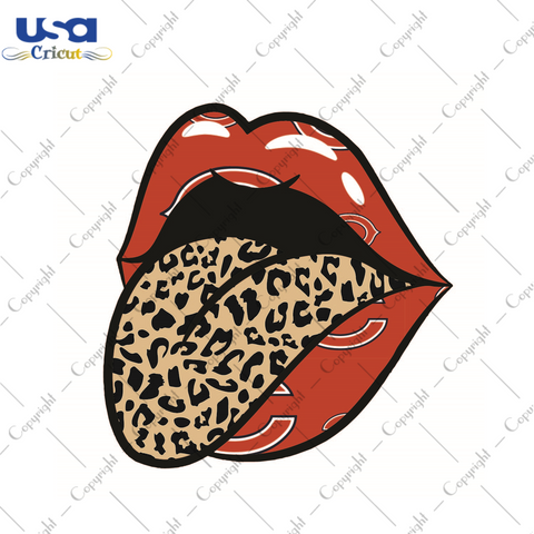 American Football, Bears Glossy Lips With Leopard Plaid Tongue Diy Crafts Svg Files For Cricut, Silhouette Sublimation Files