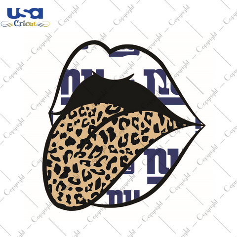 American Football, Giants Glossy Lips With Leopard Plaid Tongue Diy Crafts Svg Files For Cricut, Silhouette Sublimation Files