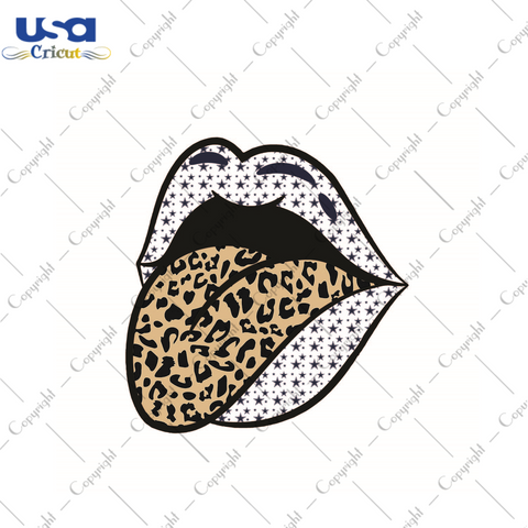 American Football, Cowboys Glossy Lips With Leopard Plaid Tongue Diy Crafts Svg Files For Cricut, Silhouette Sublimation Files