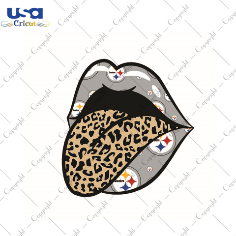 American Football, Steelers Glossy Lips With Leopard Plaid Tongue Diy Crafts Svg Files For Cricut, Silhouette Sublimation Files