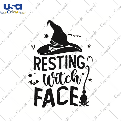 Resting Witch Face Halloween Gifts Diy Crafts Svg Files For Cricut, Silhouette Sublimation Files