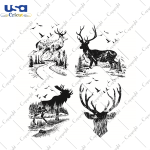 Forest Deer SVG Bundle Silhouette Diy Crafts Svg Files For Cricut, Silhouette Sublimation Files