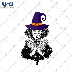 Halloween 2021 Gothic Witch Girl Curly Hair Four Eyes Diy Crafts Svg Files For Cricut, Silhouette Sublimation Files