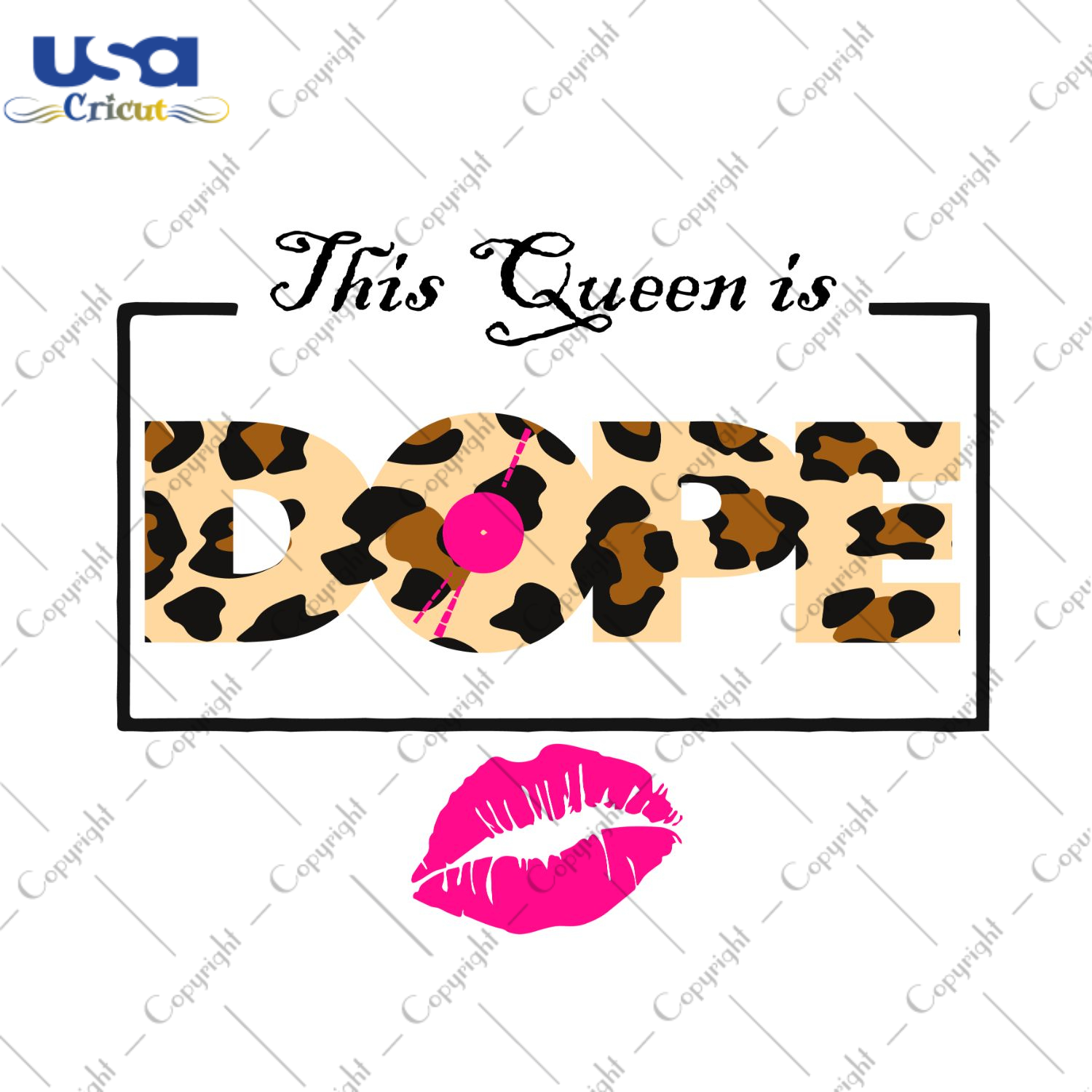 Black Queen Lips Design For Woman Cameo Htv print & Svg instant Download Cricut