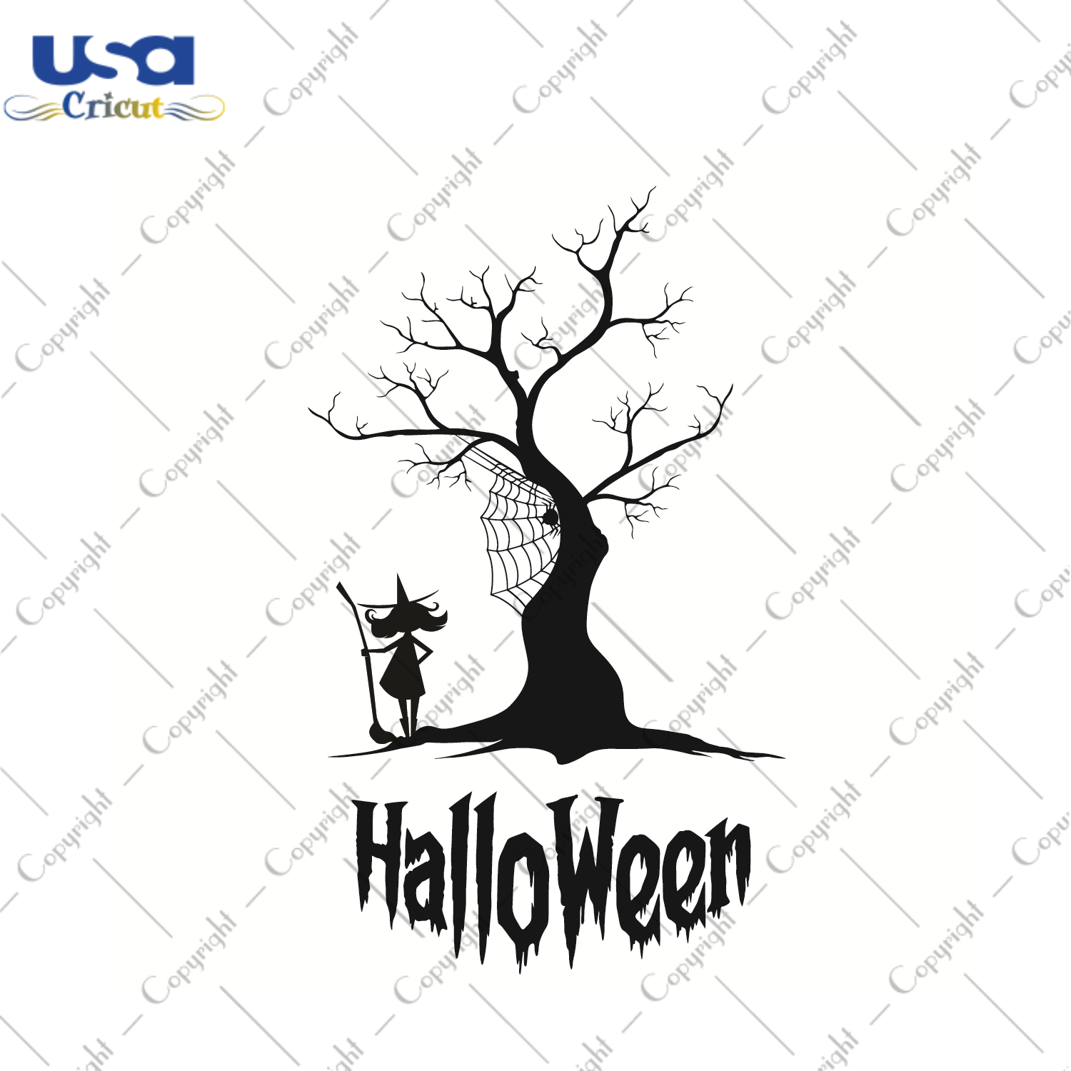 Tree, Witch, Halloween Diy Crafts Svg Files For Cricut, Silhouette Sublimation Files - USA Cricut